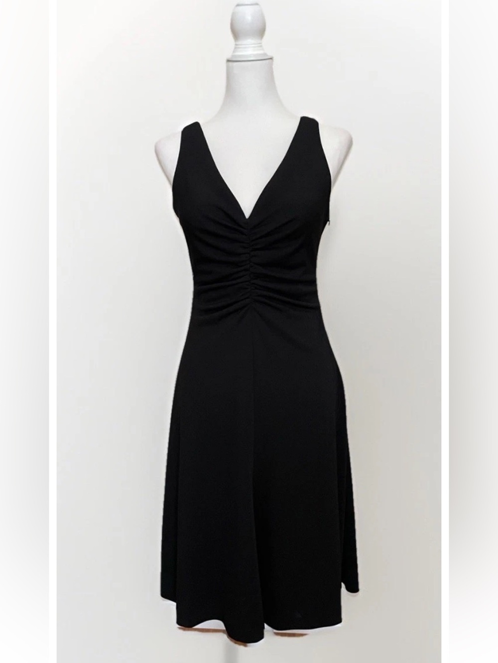 NWT White House Black Market Ruched Dress A Line Knee Length Sz 8 Reg $148